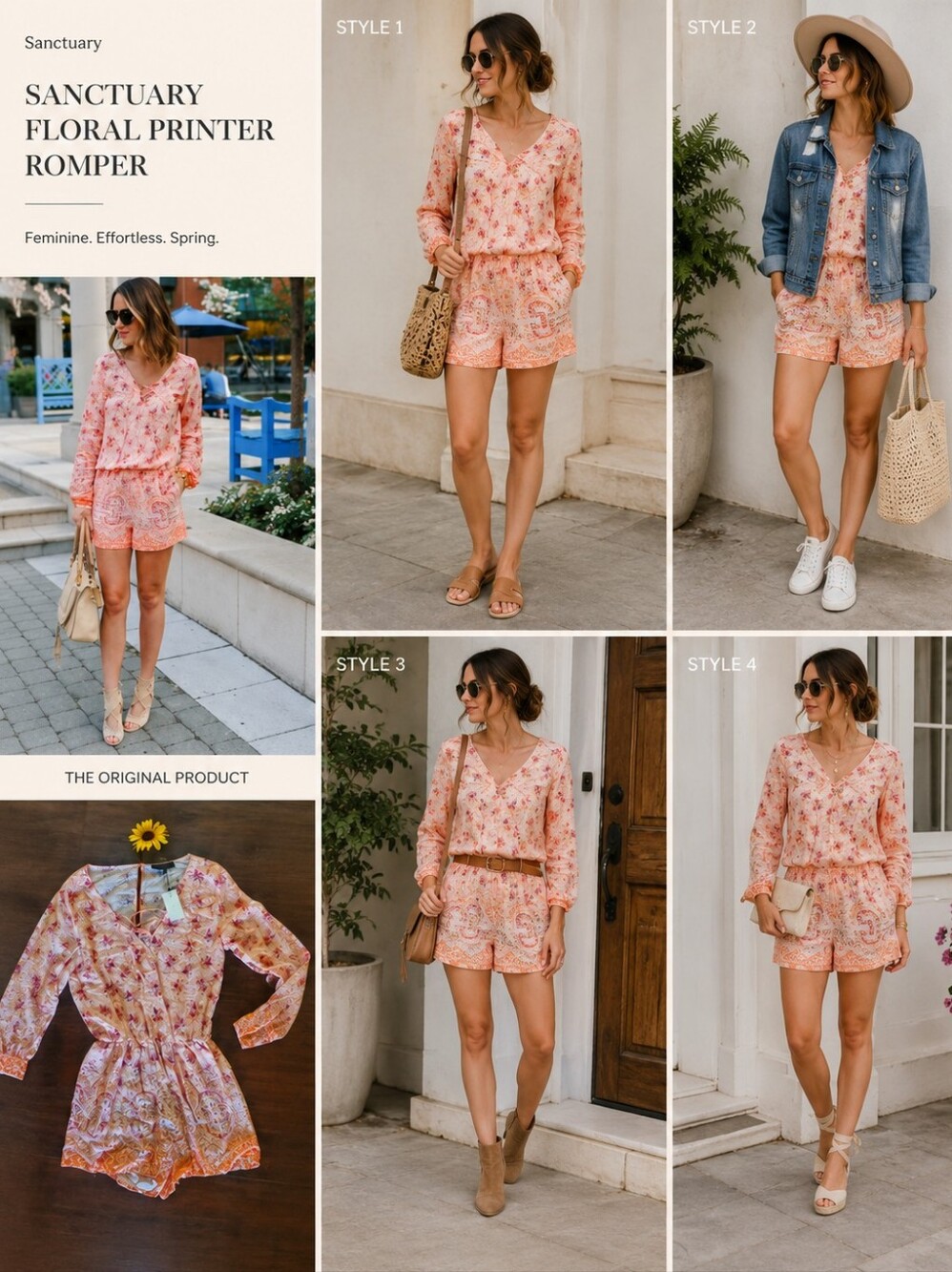 SANCTUARY FLORAL PRINTER ROMPER